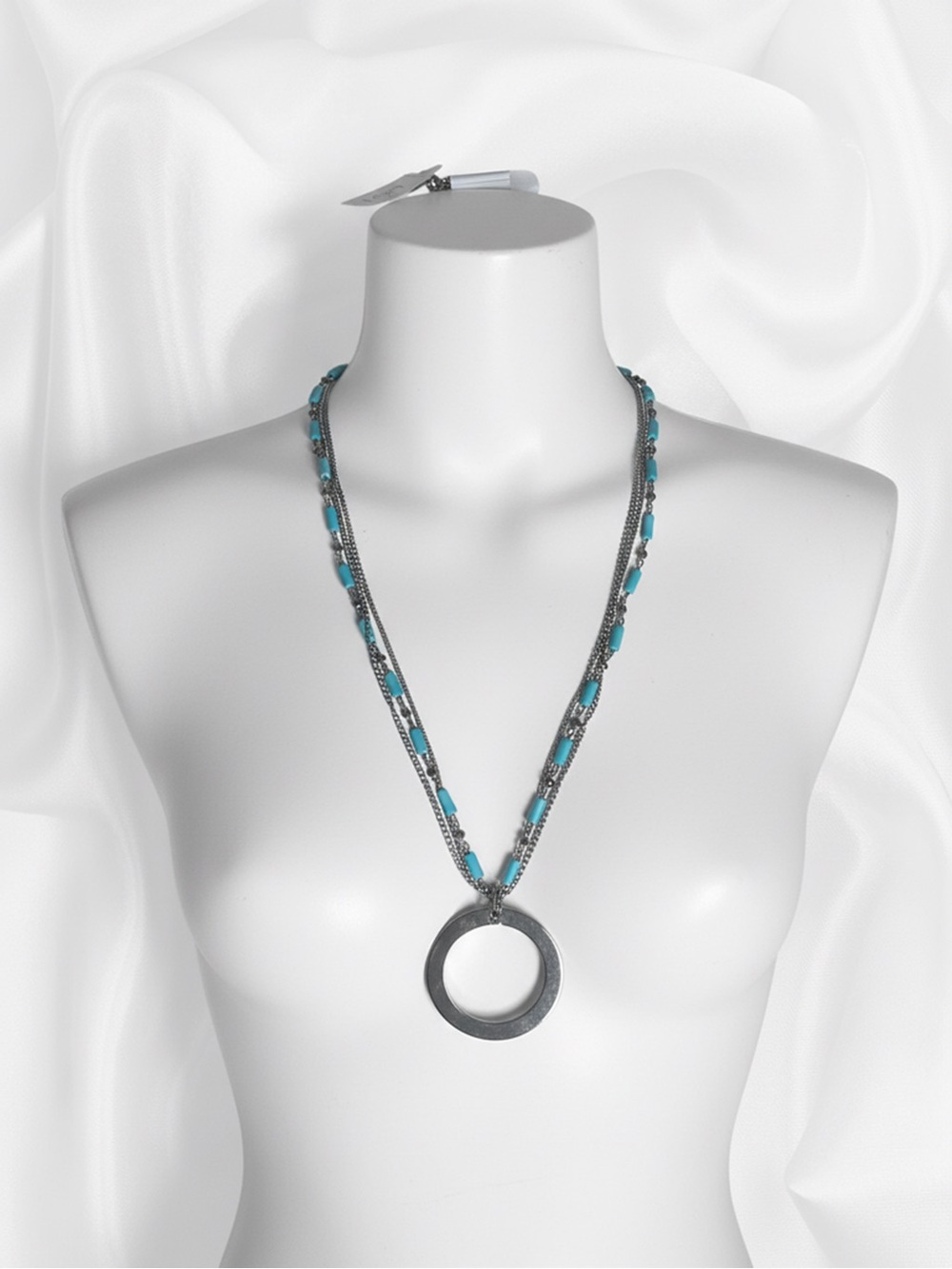 NWT Loft Multi-Strand Turquoise & Silver Fashion Necklace